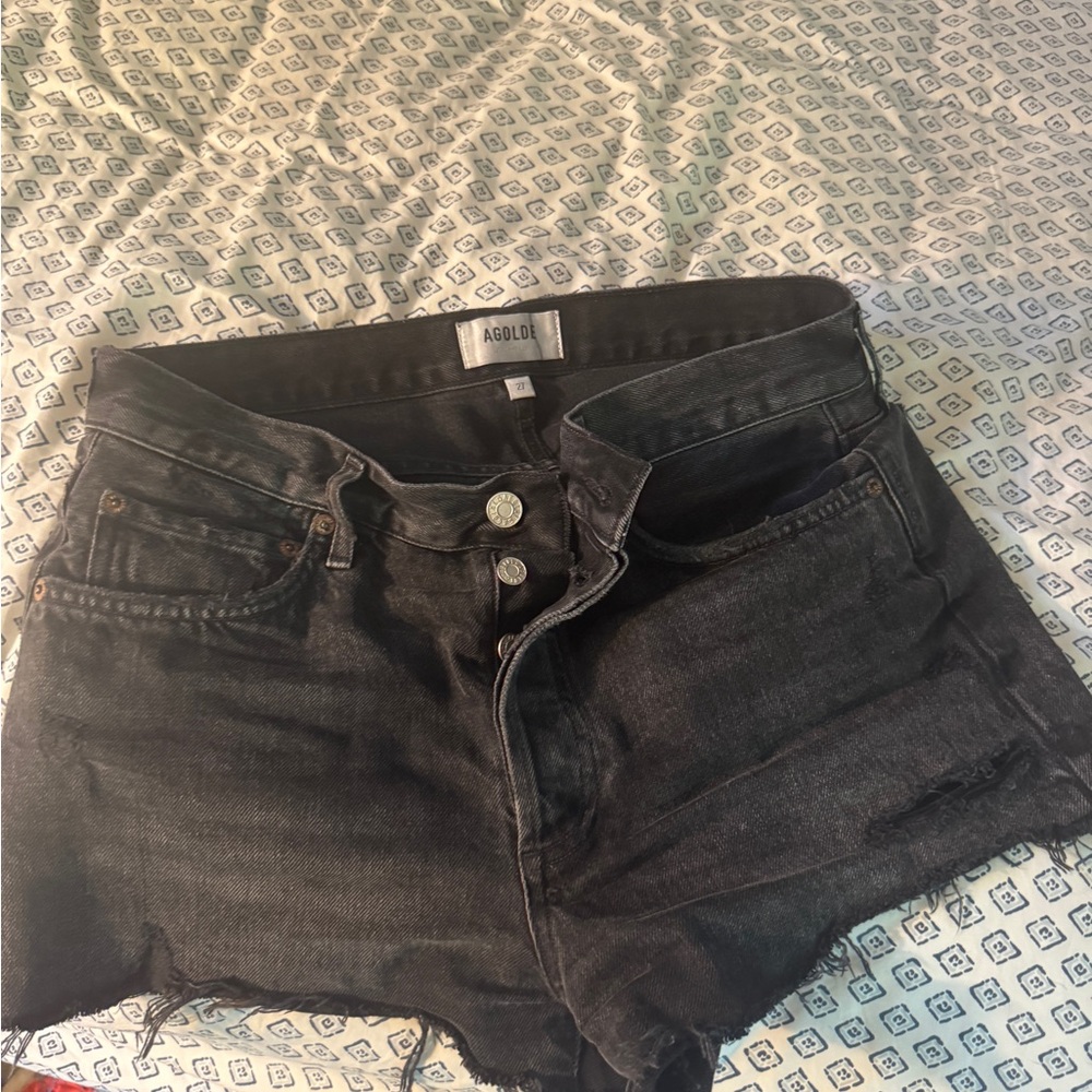 Agolde Charcoal Denim Shorts